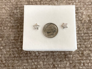 Silver Star Diamond Earrings