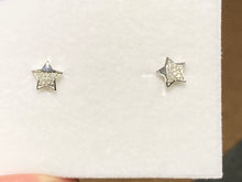 Load image into Gallery viewer, Silver Star Diamond Earrings