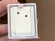 Load image into Gallery viewer, Synthetic Garnet Silver Baby Earrings