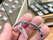 Load image into Gallery viewer, Emerald And Natural Diamond White Gold Bangle Bracelet