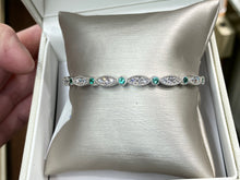 Load image into Gallery viewer, Emerald And Natural Diamond White Gold Bangle Bracelet