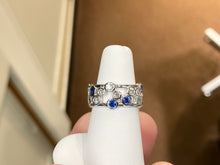Load image into Gallery viewer, Sapphire And Diamond White Gold Ring