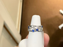 Load image into Gallery viewer, Sapphire And Diamond White Gold Ring