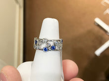 Load image into Gallery viewer, Sapphire And Diamond White Gold Ring