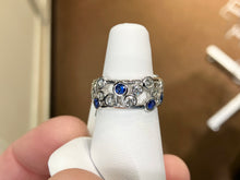 Load image into Gallery viewer, Sapphire And Diamond White Gold Ring