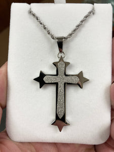 Stainless Steel Cross And Rope Chain