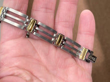Load image into Gallery viewer, Titanium And Yellow Ip Plating Long Bracelet