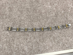 Titanium And Yellow Ip Plating Long Bracelet