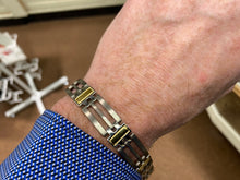 Load image into Gallery viewer, Titanium And Yellow Ip Plating Long Bracelet