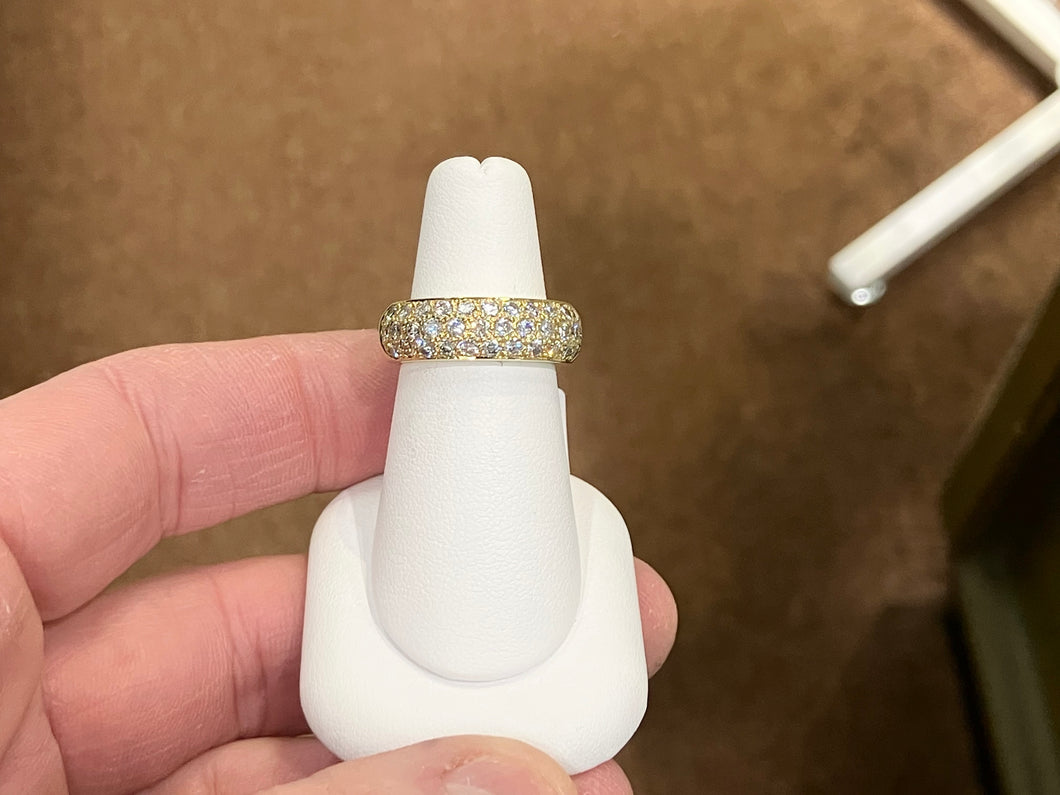 Natural Diamond Pave Set 18K Gold Ring