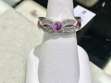 Load image into Gallery viewer, Natural Pink Sapphire And Diamond Eternity Band