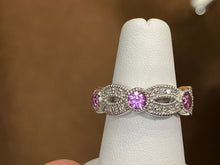 Load image into Gallery viewer, Natural Pink Sapphire And Diamond Eternity Band