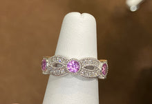 Load image into Gallery viewer, Natural Pink Sapphire And Diamond Eternity Band