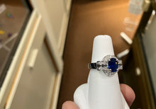 Load image into Gallery viewer, Natural Sapphire And Diamond White Gold Ring