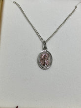Charger l'image dans la galerie, Pink Silver Miraculous Medal And Chain