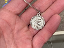 Load image into Gallery viewer, Saint Anthony And Saint Francis Silver Pendant And Chain