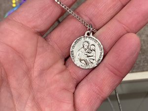 Saint Anthony And Saint Francis Silver Pendant And Chain