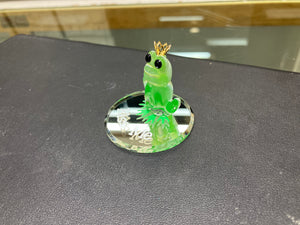 Kiss Me Frog Glass Figurine