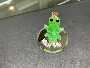 Kiss Me Frog Glass Figurine