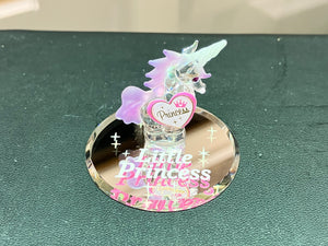 Little Princess Unicorn Glass Figurine