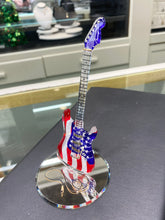 Load image into Gallery viewer, United States Flag Guitar Glass Figurine