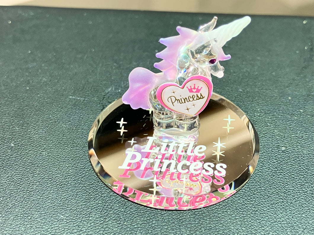Little Princess Unicorn Glass Figurine