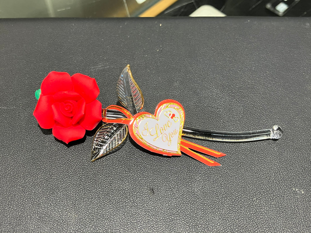 Red Rose Glass Figurine