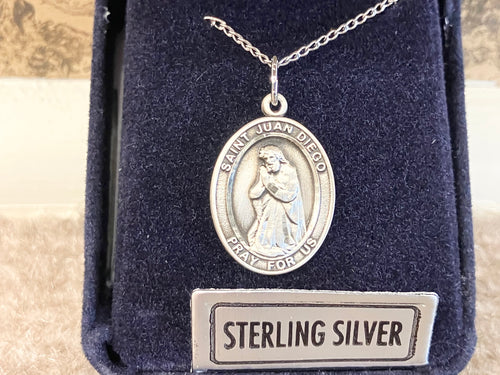 Saint Juan Diego Silver Pendant