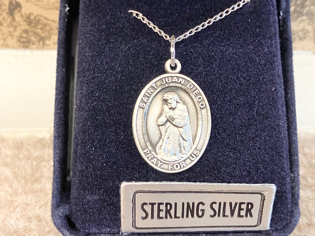 Saint Juan Diego Silver Pendant