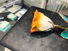 Laden Sie das Bild in den Galerie-Viewer, Orange And White 24k Gold Plated Real Rose