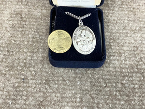 Saint Margaret Of Scotland Silver Pendant With Chain
