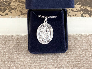 Saint Jerome Silver Pendant And Chain