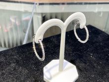 Load image into Gallery viewer, White Gold Inside Outside Diamond Hoop Earrings 0.90 Carats