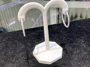 White Gold Inside Outside Diamond Hoop Earrings 0.90 Carats