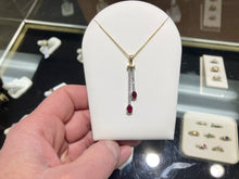 Load image into Gallery viewer, Natural Ruby And Diamond Gold Pendant