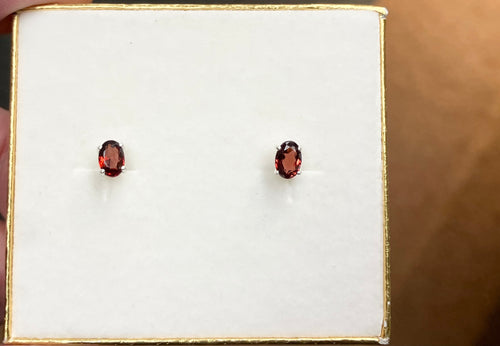 Mozambique Garnet Silver Earrings