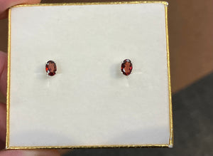Mozambique Garnet Silver Earrings