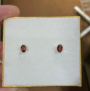 Mozambique Garnet Silver Earrings
