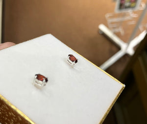 Mozambique Garnet Silver Earrings