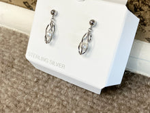Load image into Gallery viewer, Sterling Silver Caged  Fresh Water Pearl Dangle Earrings
