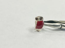 Load image into Gallery viewer, Owl Enameled Silver Bead