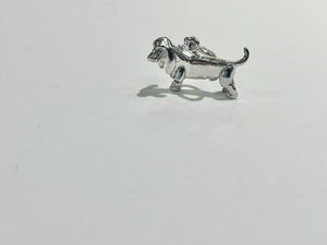 Basset Hound Silver Charm