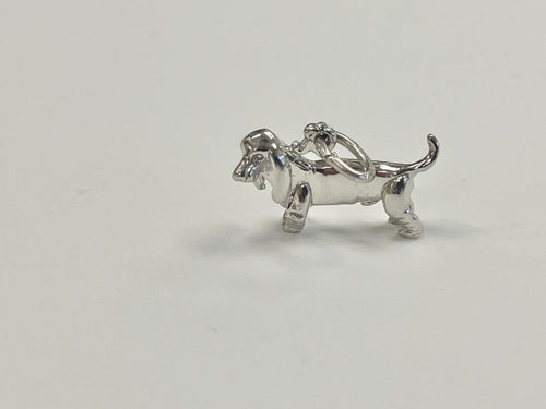 Basset Hound Silver Charm