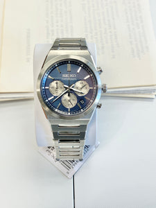 Seiko Essential Chronograph Watch With Blue Dial