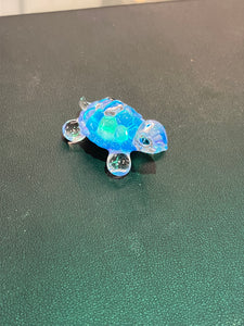 Blue Turtle Glass Figurine