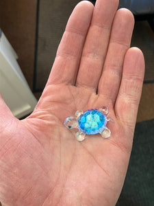 Blue Turtle Glass Figurine
