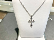 Load image into Gallery viewer, Sterling Silver Blue Enamel Cross Pendant