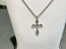 Load image into Gallery viewer, Sterling Silver Blue Enamel Cross Pendant