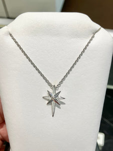 North Star Silver Cross Adjustable Necklace