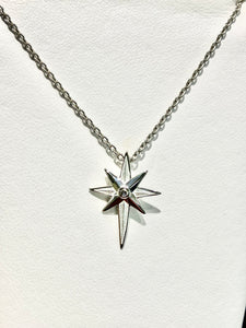 North Star Silver Cross Adjustable Necklace